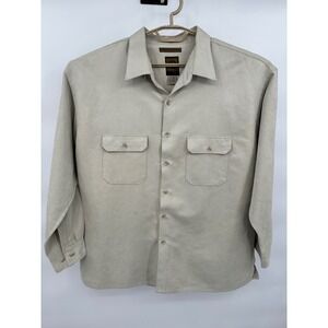 Bruno Sueded Microfiber Shirt Mens 2X Big Long Sleeve Button Up‎ Pockets